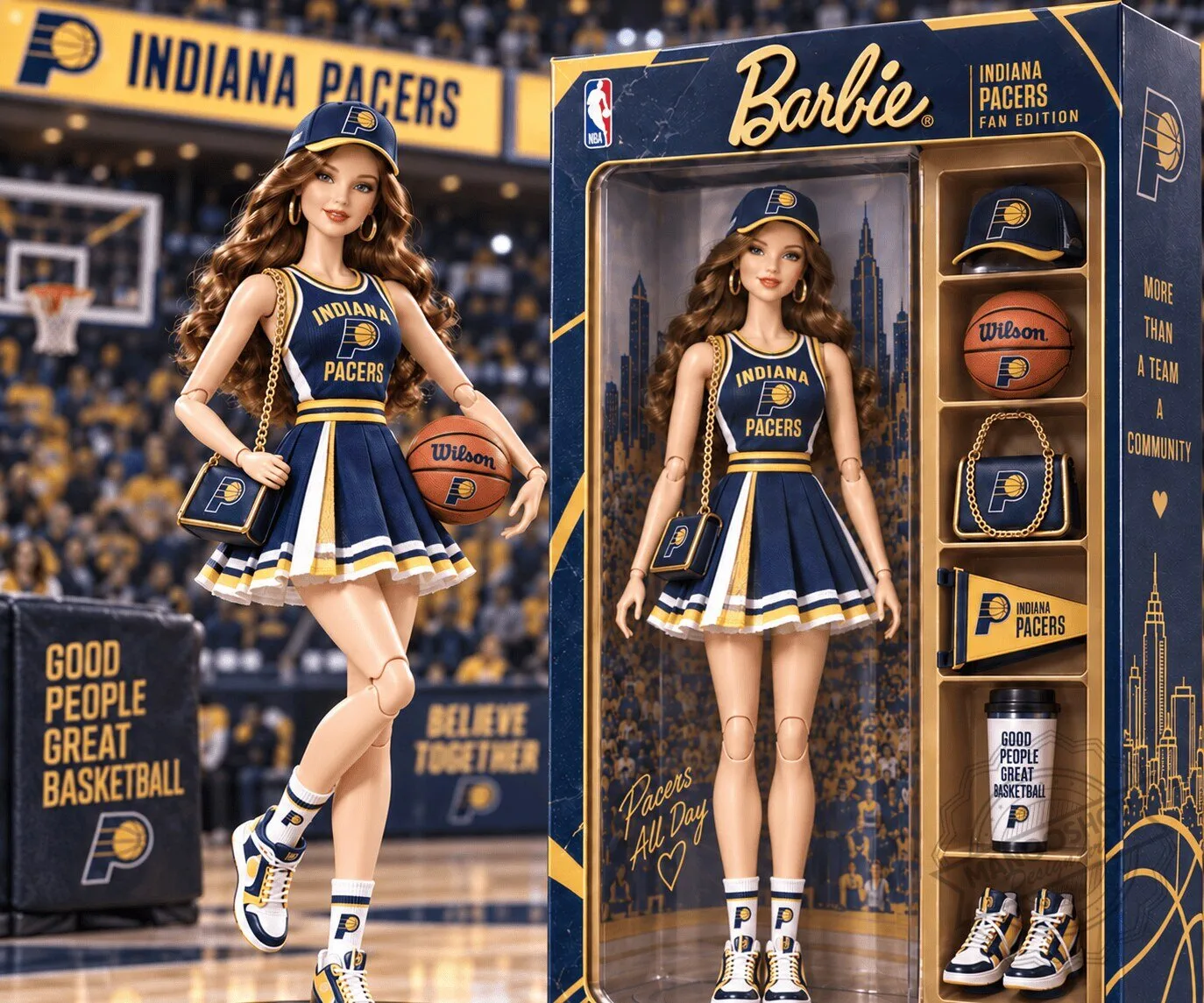 Indiana Pacers Barbie Doll Collectible Fan Edition Figurine