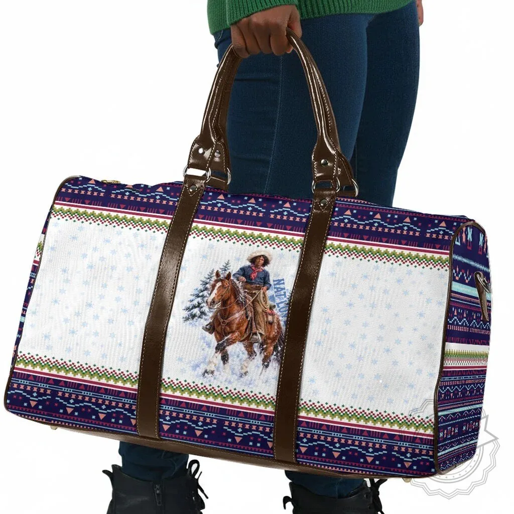 Nat Love African American Cowboy Winter Snow Fair Isle Pattern Travel Bag 7 Nat Love African American Cowboy Winter Snow Fair Isle Pattern Travel Bag
