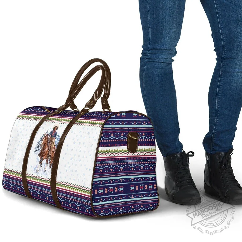 Nat Love African American Cowboy Winter Snow Fair Isle Pattern Travel Bag 8 Nat Love African American Cowboy Winter Snow Fair Isle Pattern Travel Bag