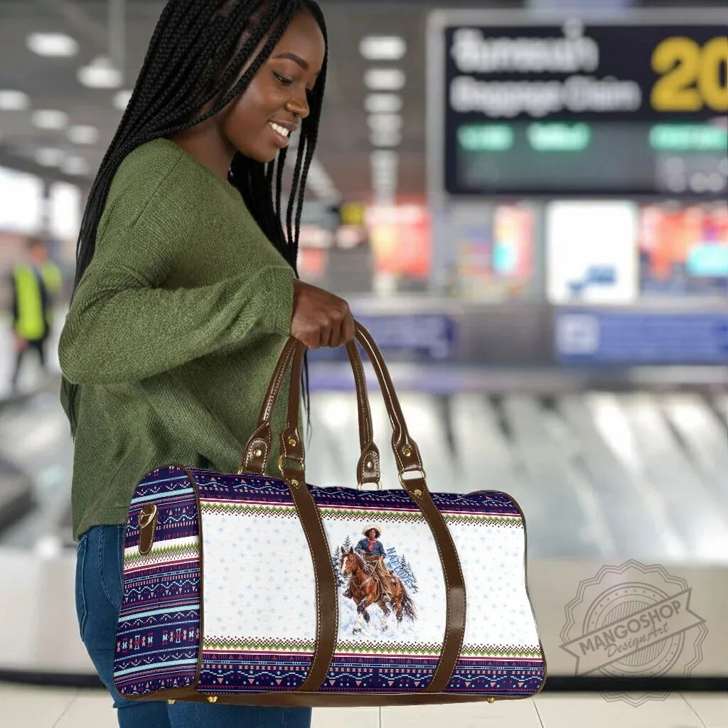 Nat Love African American Cowboy Winter Snow Fair Isle Pattern Travel Bag 11 Nat Love African American Cowboy Winter Snow Fair Isle Pattern Travel Bag
