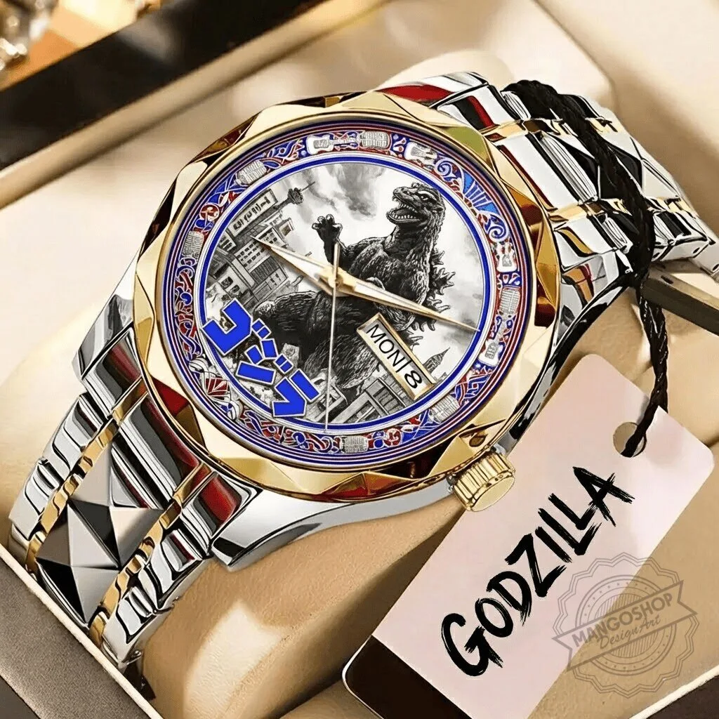 Godzilla King of the Monsters Luxury Gold and Silver Quartz Watch